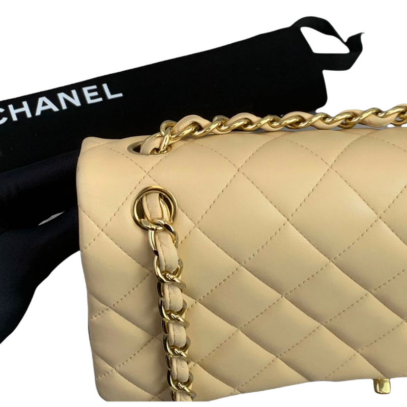 Classic Double Flap Jumbo Lambskin Beige GHW