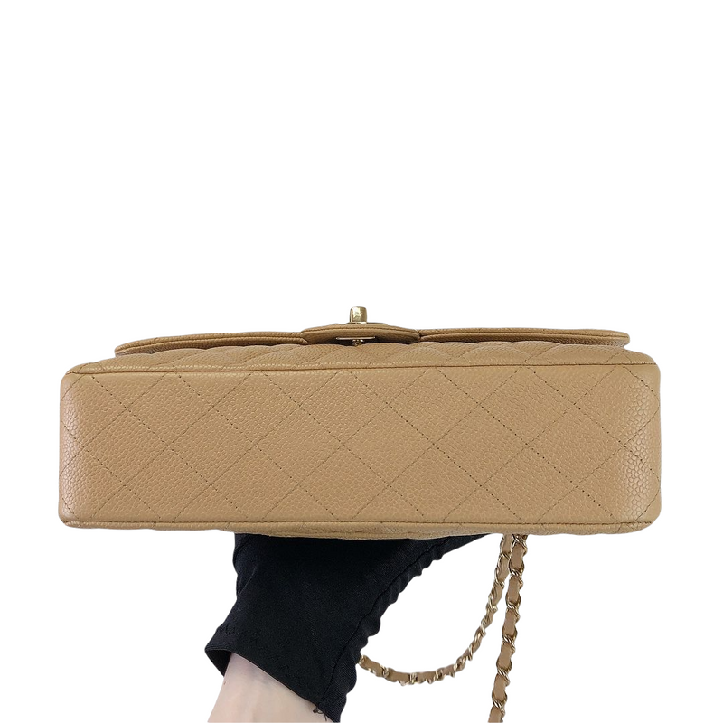 CHANEL Beige Caviar Classic Flap Bag 24k GHW - Timeless Luxuries