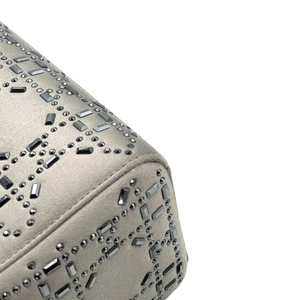 Embellished Satin Mini Lady Dior Grey SHW