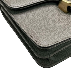 Small Interlocking GG Calfskin Grey GHW