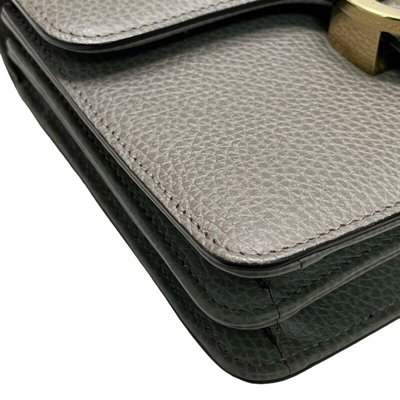 Small Interlocking GG Calfskin Grey GHW