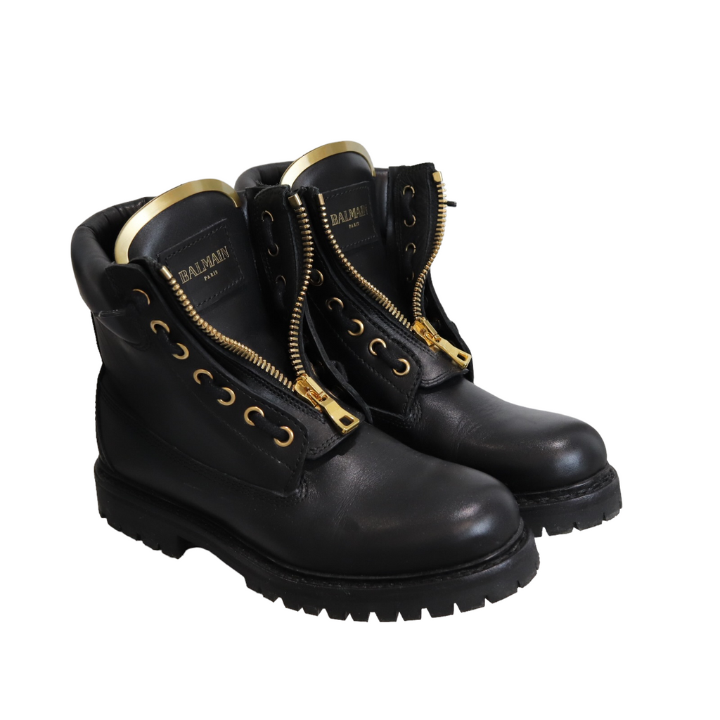 Combat Boots Black GHW Size 37