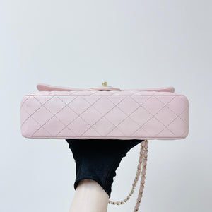 Classic Double Flap Medium Pink lambskin GHW