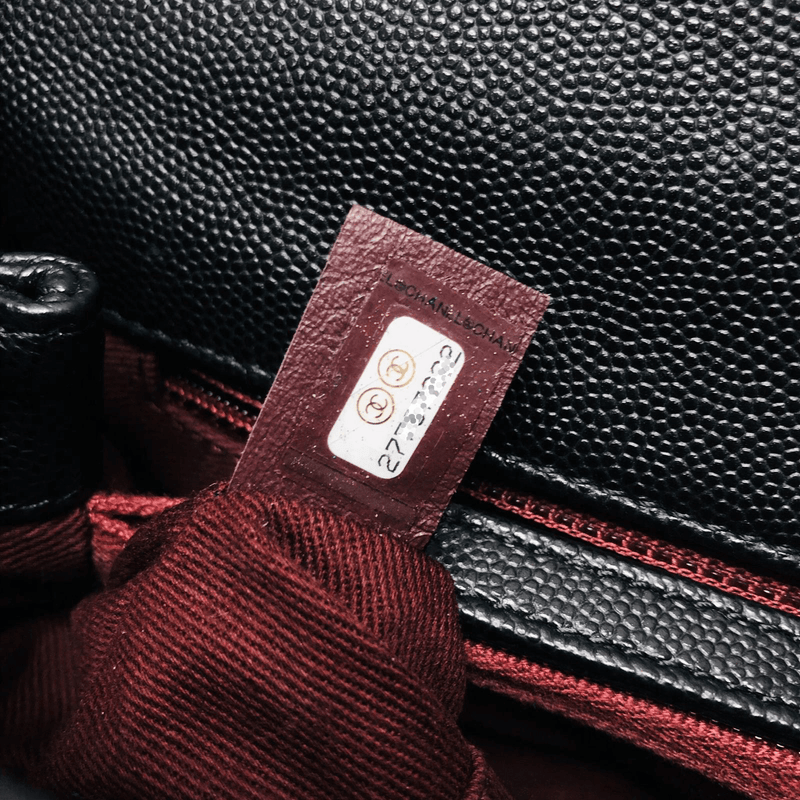 Quilted Medium Coco Handle Flap Black Caviar