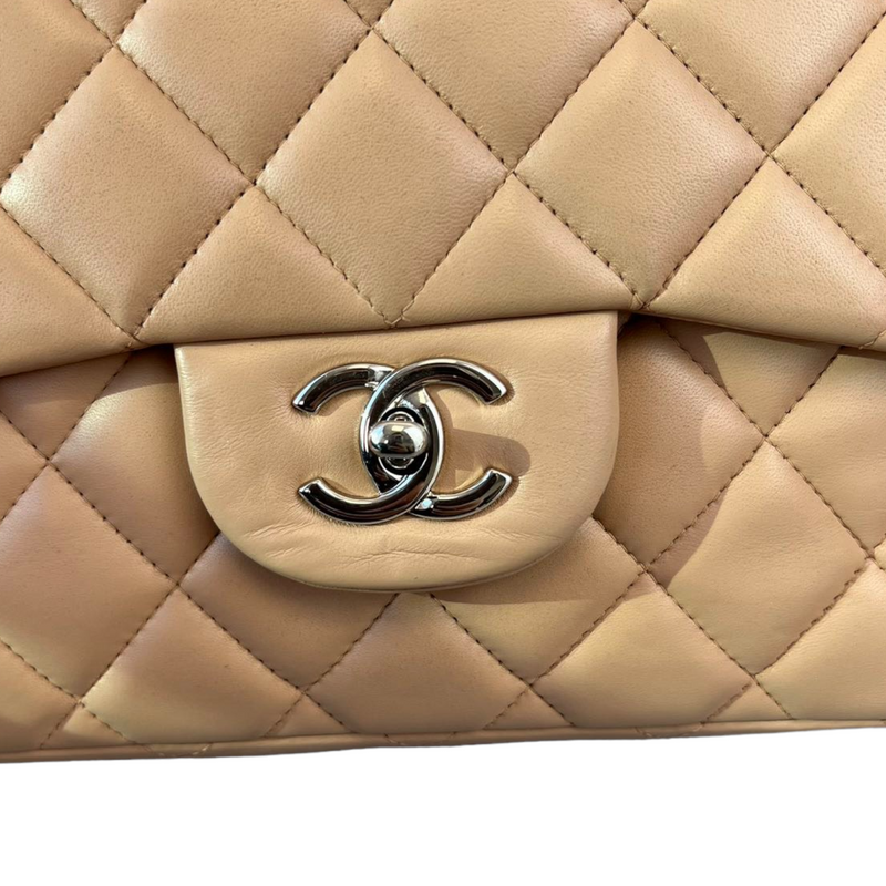 Chanel Classic Jumbo Double Flap 19B Beige Caviar Leather, Gold