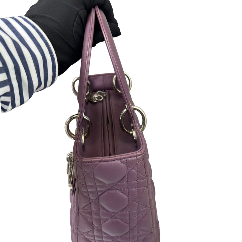 Medium Lady Dior Lambskin Purple SHW