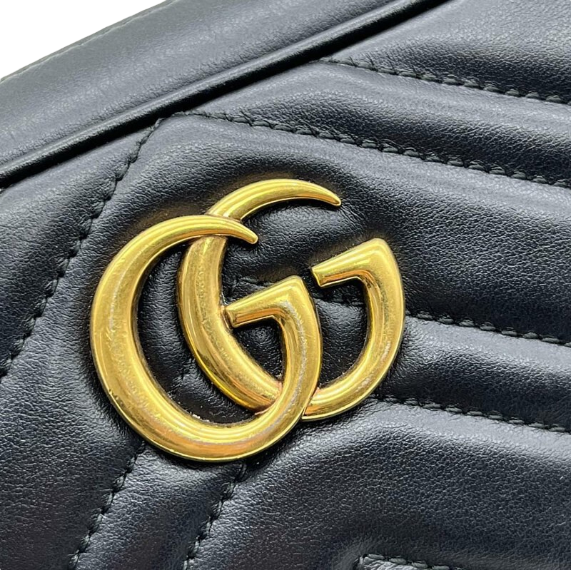 GG Marmont Mini Camera Black GHW