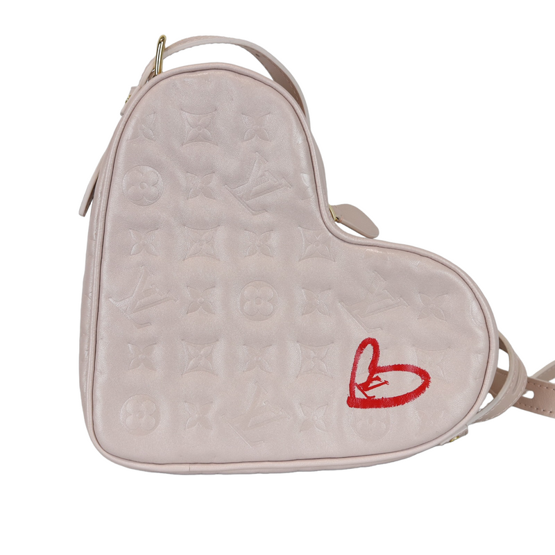 LOUIS VUITTON Monogram Embossed Leather In Love Sac Coeur Light Pink Heart  Bag