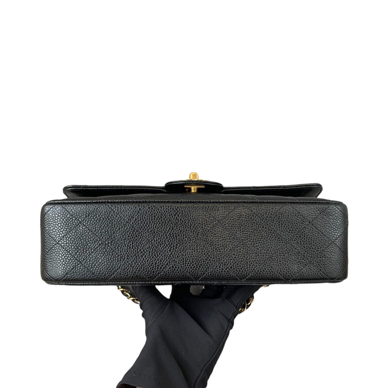 Medium Classic Flap Caviar Black GHW