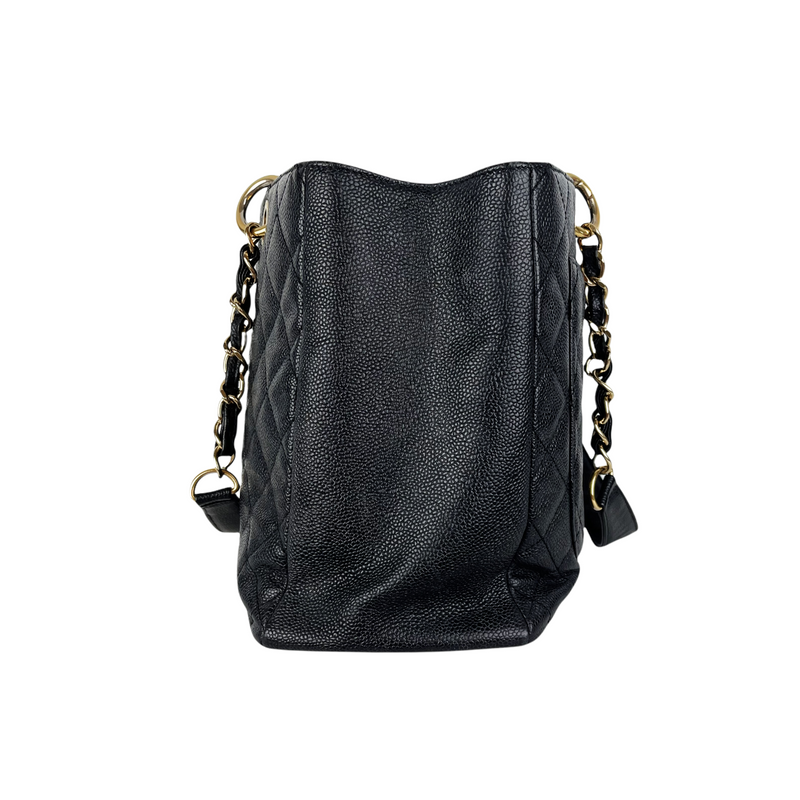 Grand Shopping Tote Caviar Black GHW