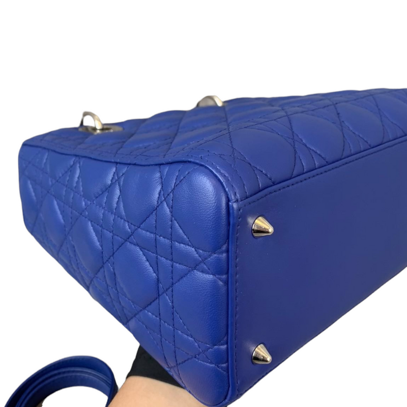 Lady Dior Medium Electric Blue Lambskin SHW