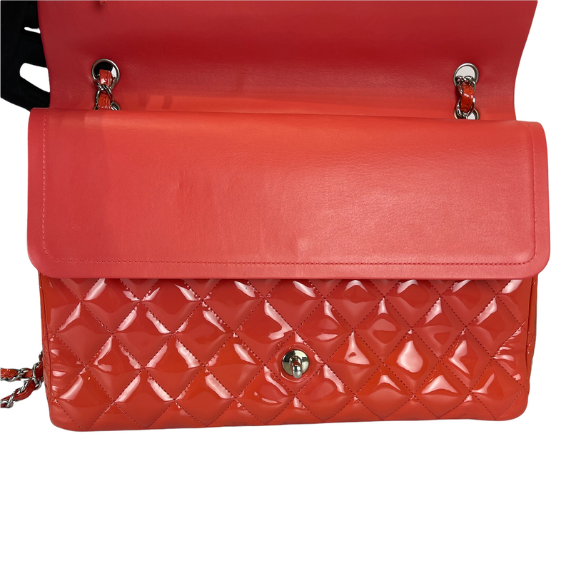 Double Flap Maxi Patent Coral SHW