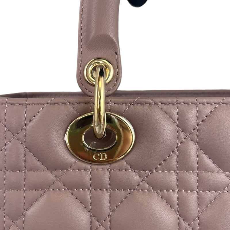 Lady Dior Lambskin Medium Taupe Flap GHW