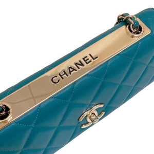 Trendy CC Flap Bag Lambskin Turquoise GHW
