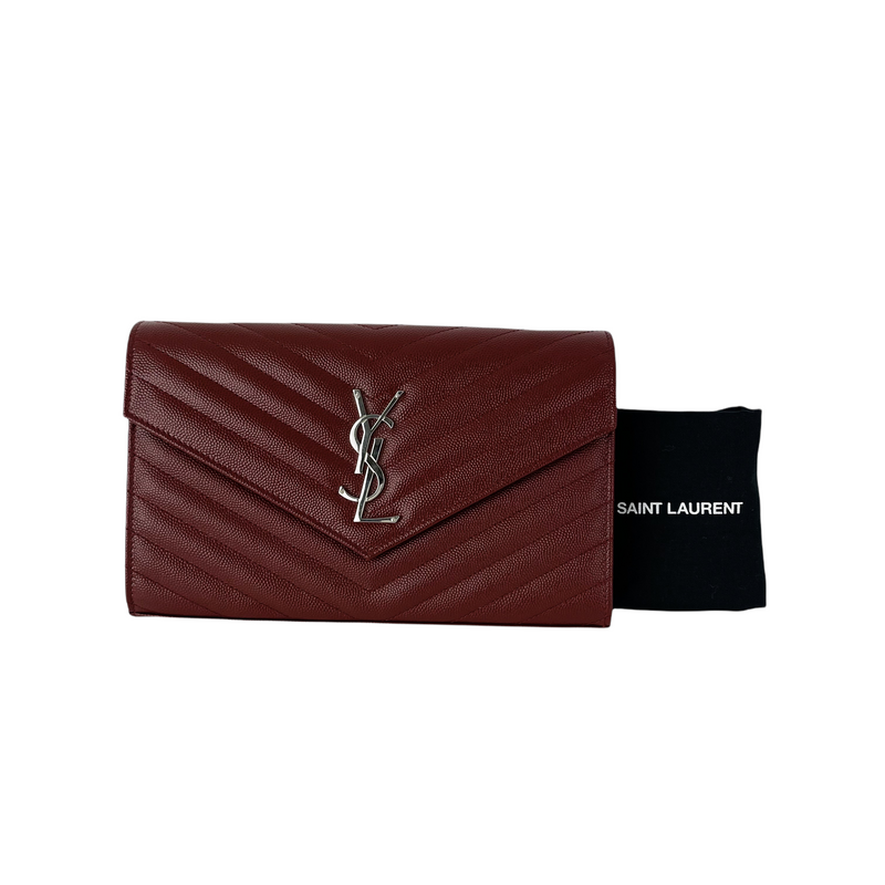 Envelope WOC Small Grained Leather Red SHW
