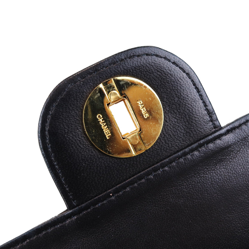 Mademoiselle Vintage Double Flap Medium Black GHW