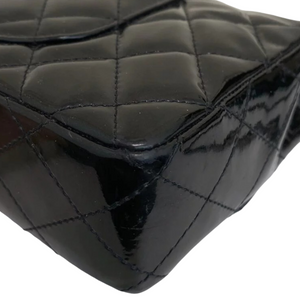 East West Flap Bag Patent Black SHW