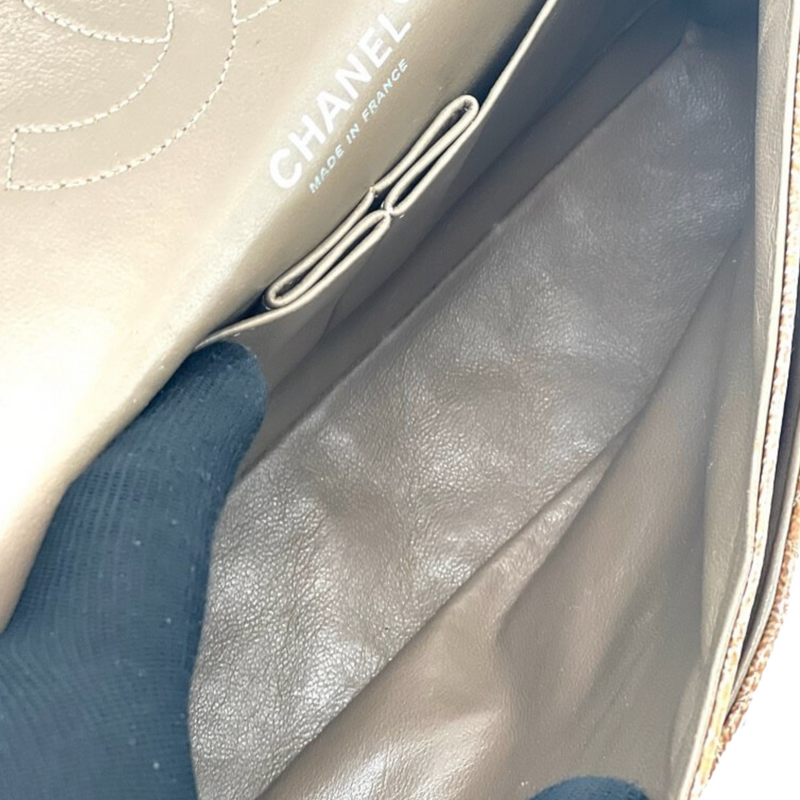 Medium Classic Flap Crumpled Calfskin Brown RHW