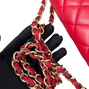Chanel Double Flap Jumbo Lambskin Red GHW