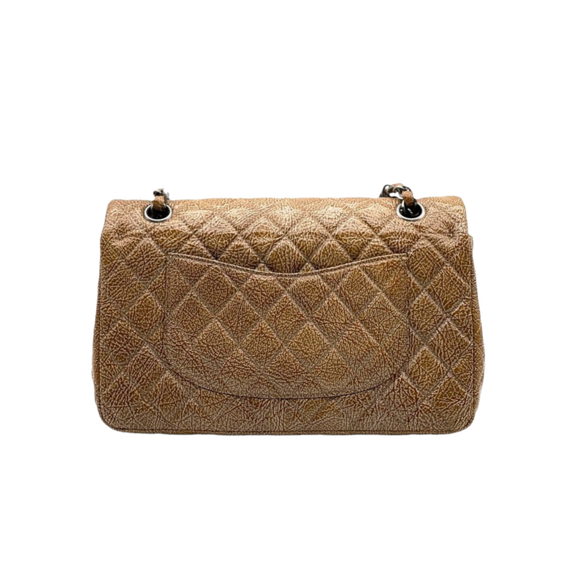 Medium Classic Flap Crumpled Calfskin Brown RHW