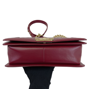 Quilted Old Medium Boy Calfskin Dark Red GHW