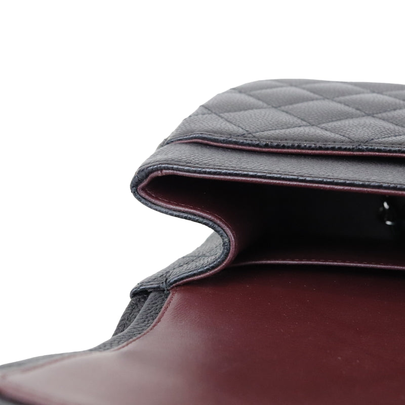 Classic Double Flap Jumbo Black Caviar SHW