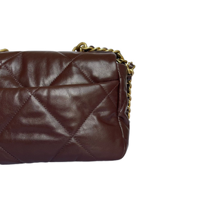 Small Chanel 19 Burgundy MHW