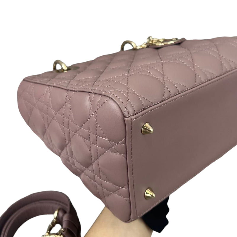 Lady Dior Lambskin Medium Taupe Flap GHW