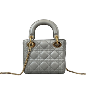 Mini Lady Dior Pearl Grey GHW