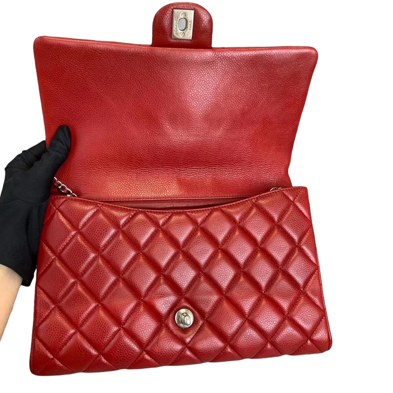 Timeless Clutch in Caviar Leather Red SHW