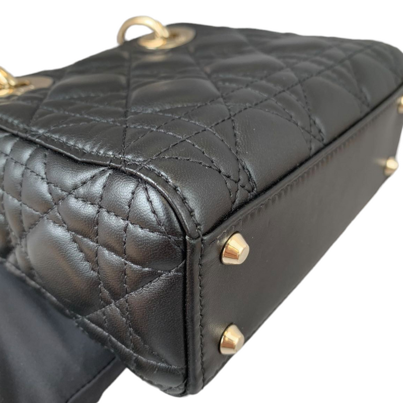 Mini Lady Dior Lambskin Black GHW