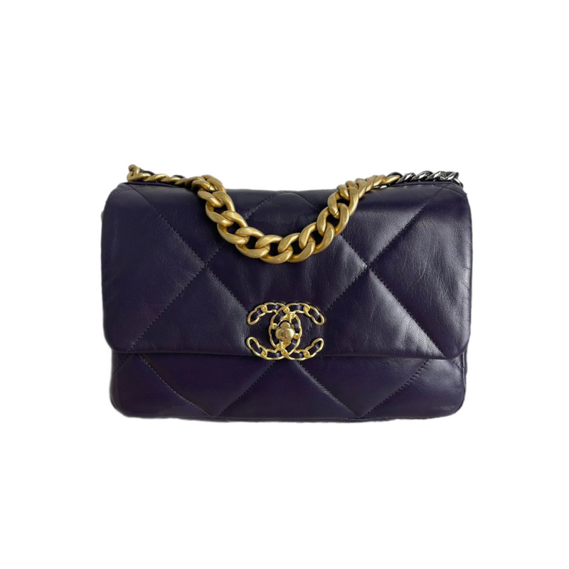 Chanel 19 large flap bag ( Navy Blue)