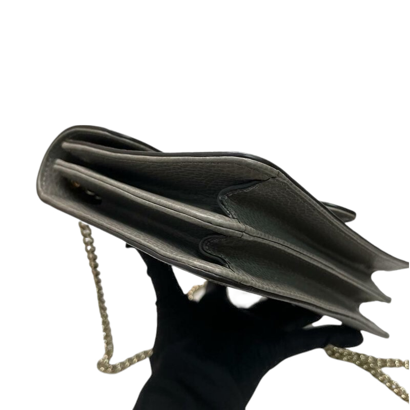 Small Interlocking GG Calfskin Grey GHW