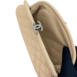 Timeless Clutch Caviar Leather Beige SHW