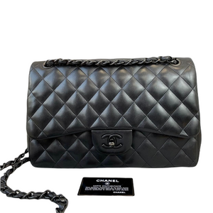 Jumbo Double Flap Lambskin So Black