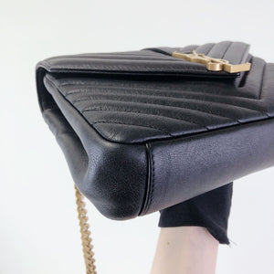 Quilted Medium College Black GHW