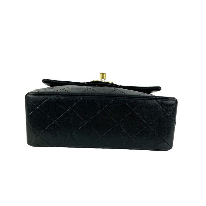 Classic Flap Mini Square Lambskin Black GHW