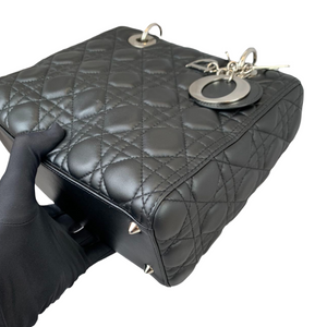 Lambskin Medium Lady Dior Black SHW
