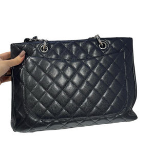 Grand Shopping Tote Caviar Black SHW