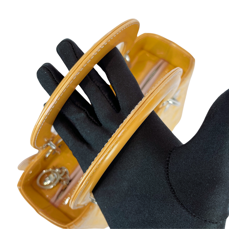 Lady Dior Medium Patent Leather Orange SHW