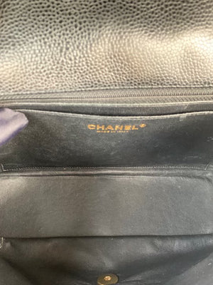 Single Flap Jumbo Black Caviar GHW