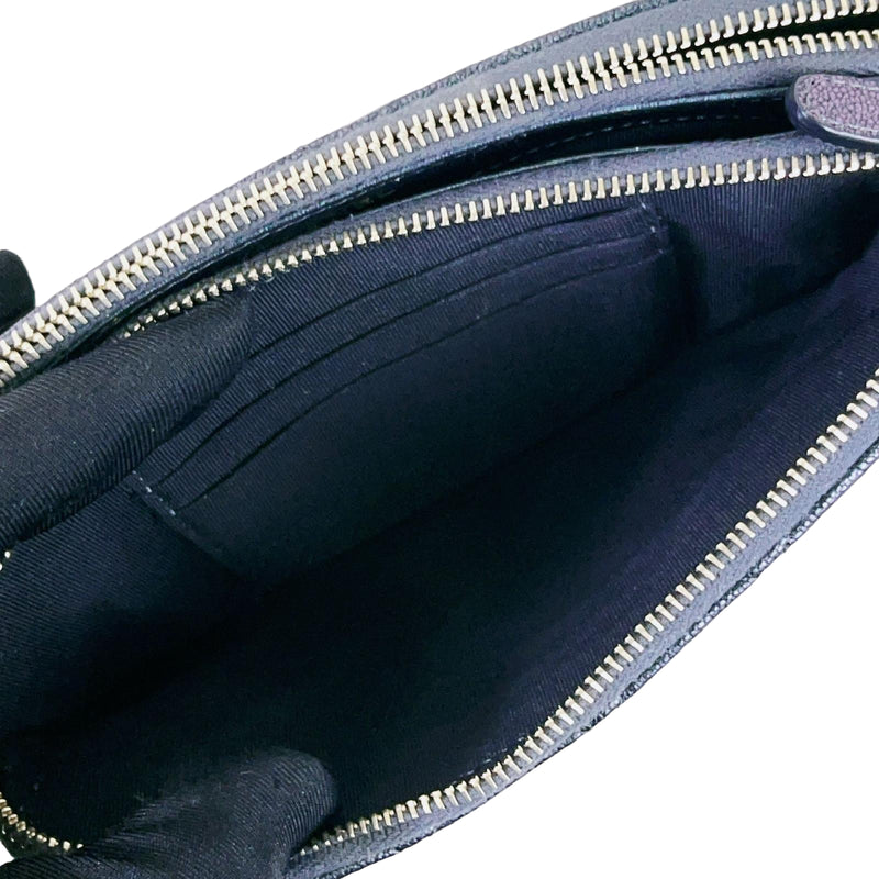 Double Zip WOC Iridescent Black