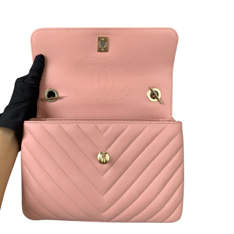 Small Trendy CC Flap Lambskin Pink GHW