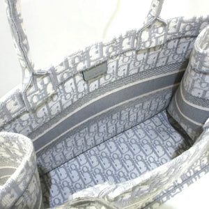 Small Gray Jacquard  Book Tote
