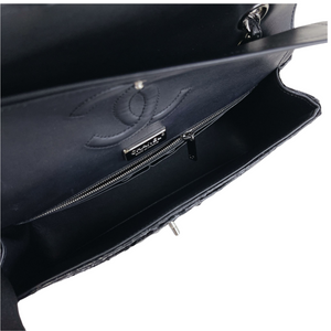 Classic Flap Medium Bag Python Black SHW