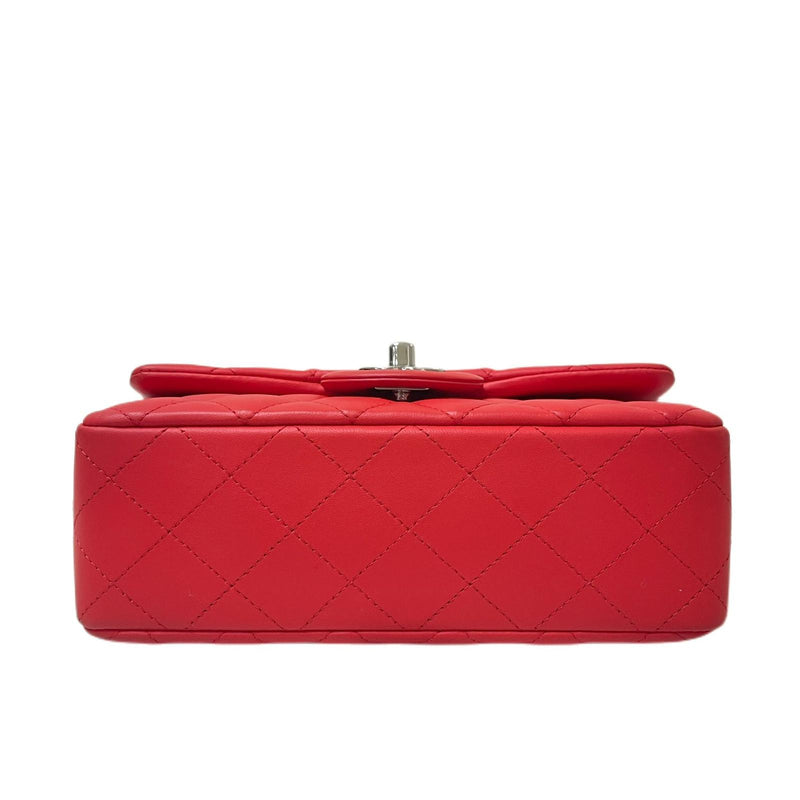 Mini Rectangle Lambskin Red SHW