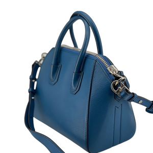 Mini Antigona Calfskin Blue SHW