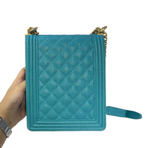 Vertical North South Boy Caviar in Blue GHW