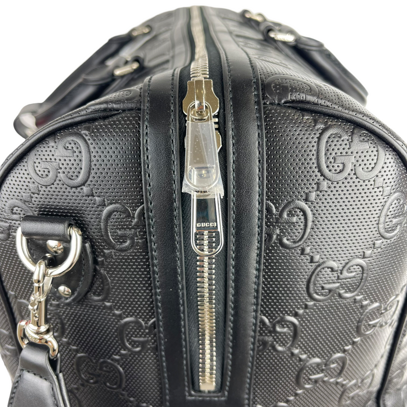 Logo-embossed Holdall Duffle Black SHW