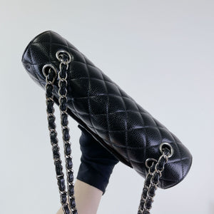 Classic Double Flap Medium Caviar Black SHW
